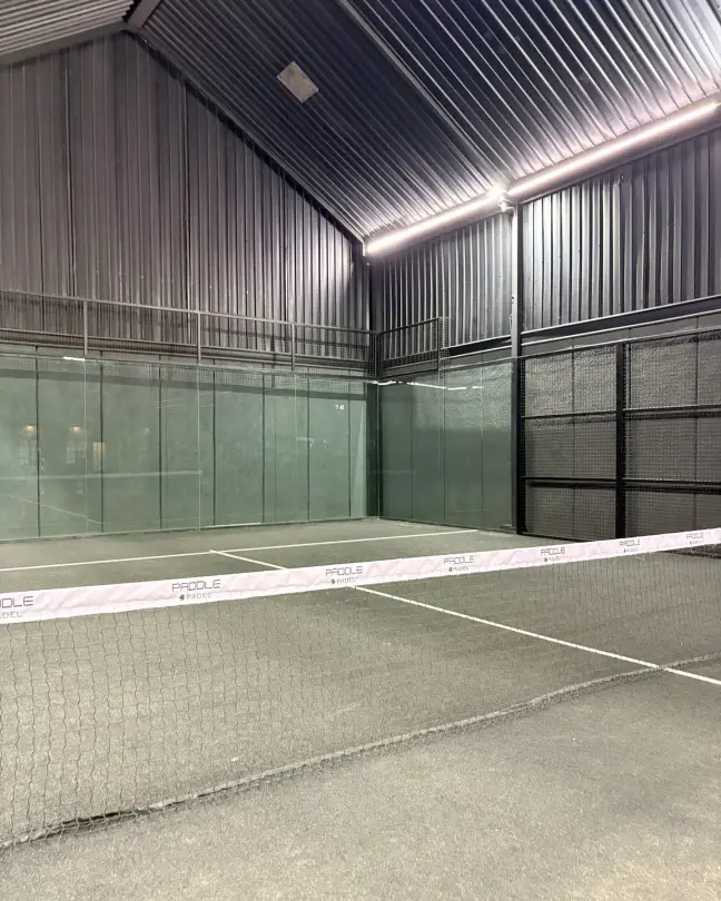 A Paddle Padel court with its branded net